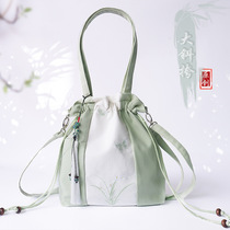 Flow embroidery fairy Chinese style canvas handbag Han cloth bag bag bag bag label bag