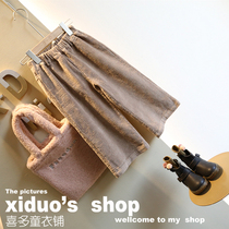 Do not return do not change brand childrens clothing 2019 Winter clothing Korean womens clothing Joker pothole plantlet casual wide leg 9-point pants