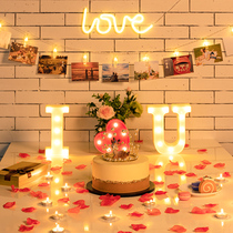 Trunk confession letter love lamp clip decoration love lighting ornaments surprise romantic proposal scene layout