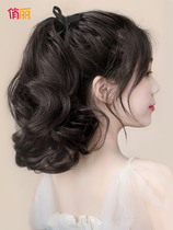 Ponytail wig female long curly hair bandage big wave simulation hair low ponytail short pear flower curly braid low ponytail
