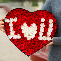 Romantic creative rose bouquet gift box Tanabata Valentines Day gift to send girlfriend friend girl to send wife anniversary