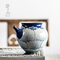 Shengshan Jingdezhen hand-painted blue and white gongdo Cup handmade retro ceramic male cup tea uniform cup tea division tea division