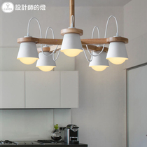 Designers lamp Nordic lamps creative personality Japanese simple living room bedroom dining room study log chandelier