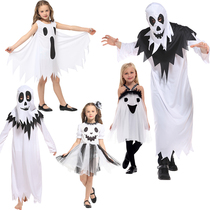 Halloween parent-child clothing Adult ghost clothes horror ghost clothing cos childrens tutu white wraith