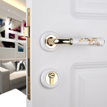 Taiwan Yibili European gold ceramic split lock room bedroom door lock bathroom door lock door knob silent