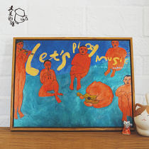 Grand Art Museum World Famous Painting Series Prints Dance Music Big Orange Wall Hanging Living Room Illustration Decorative Painting