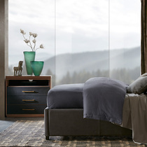 Tao home Plato bedside table American simple rubber wood bedroom furniture bedside storage locker short cabinet