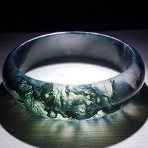 The rare water grass pattern jade bracelet 58 inner diameter agate "auspicious ruyi" jade bracelet hz01515