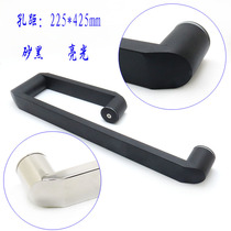 High-end stainless steel shower room 7 words L shaped square tube black sand glass shifting door push door open handle bathroom door armrest