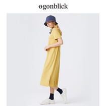 gonblick Nordic moments Liondress Womens mid-fall new small crowdsourced Korean version T-shirt dress with a knee surge