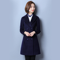 Work clothes commuter jacket medium long winter thick black professional woolen woolen coat womens workwear professional suit