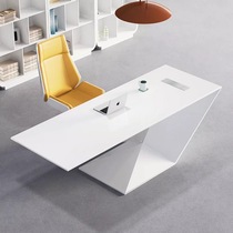 Boss Table Minimalist Modern Baking Paint Desk Chair Combination Light Extravagant President Manager Table White Beauty Salon Consultation Desk