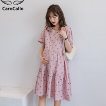 Pregnant woman Liondress Summer PodPoint dress Long dress Spring Summer Pregnant Woman Skirt Children Advanced Gestational Woman Dress Spring Dress Summer Dress