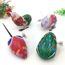 Tin frog jumping frog clockwork childrens baby toys Classic post-80s nostalgic June 1 Childrens Day gift supply