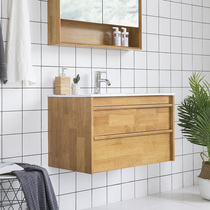 Day Ensemble Log Wind Modern Nordic Minimalist Style Solid Oak Bath Cabinet Wash Bench Suspended Support Customised