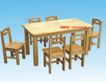 Kindergarten table and chair set Pinus sylvestris oak table children learning desks and chairs solid wood writing table wooden dining table