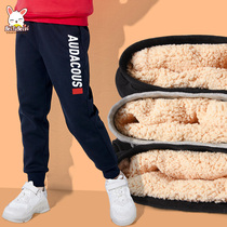 Boys' pants children's velvet sweatpants boys and girls thickened lamb velvet sweatpants in winter wearing cotton pants in winter pants