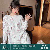 Strawberry Cat Dog Pit Bar Pyjamas Woman Spring Autumn Long Sleeve Long Pants Pure Cotton Day Ensemble Cute Home Suit Students Suit New