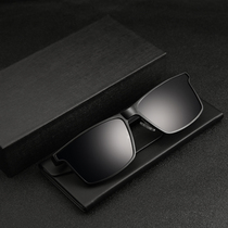 Fashion retro square texture tough men and women with the same driving polarized sun glasses colorful tide domineering sunglasses