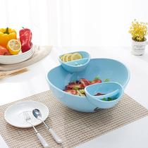 Salad Bowl Detachable Plastic Fruit Pan Square Oval Mixed Salad Basin Fashion Creative Living Room Fruit Basin