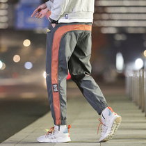 Boomer Sports Casual Pants Male Loose Korean version 100 Lap Pants Spring Fall Hallen 90% Striped Bar Long Pants