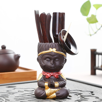 Boutique tea ceremony Ebony six gentlemen kung fu tea set accessories bamboo tea clip teaspoon tea making tools tea set