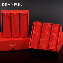 3 Courtesy Kit Butterfly amphine Life New Year Red Underpants Wedding Big Red Elastic Cotton Pure Cotton Pants Crotch Gift Box