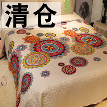 (Clearance)Quilted padded bed cover Summer cotton large-size single double-sided dual-use single-piece thin tatami Kang cover