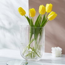 Nordic Wind Ins Brief U Type Transparent Vase Water Raised Flowers Dry Flowers Glass Flower Arrangement Living Room Table Decoration Pendulum Pieces