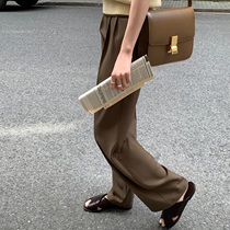 (JUSLIN) cold and sagging side waist elastic design thin cool mop suit pants F0425