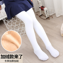 Childrens pantyhose autumn and winter thick velvet White dance socks girls leggings socks spring and autumn cotton socks one pants