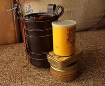 The first layer of cowhide handmade pipe can bag cylindrical bucket bag