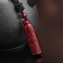 Loading of cinnabar hollow pendant can cracking open a container Fu necklace mantra mascot mantra jewelry