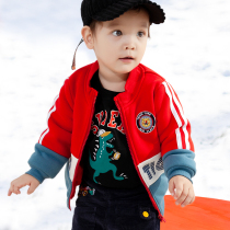 Children boys plus velvet jacket girls autumn and winter New Baseball jacket baby short casual warm zipper shirt