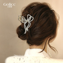 Advanced Senses Water Drill Hairpin Female Rear Brain Spoon Hair Grip Large Temperament Shark Clip Korea Nets Red Headwear Large Number