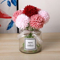 Simulation Embroidered Ball Flower Dandelion Lover Rose Bouquet Living-room Floor Decorated Dry Flower Fake Floral Floral Flower Arrangement Pendulum