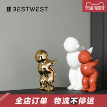 BEST WEST Abstract Characters Fat Sub Swing Pieces New Chinese Designers Creative Living Room Wine Cabinet Decorations Light Lavish