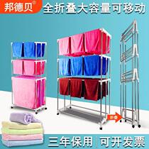 Kitchen Hanging Beauty Salon Floor Type Indoor Clotheshorse Sunning Towel Rack Subbarber Hair Carwash Large Capacity Stainless Steel