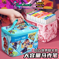 touchmark marker pen set (bump world limited series) childrens 48 color double head painting color pen genuine 100 color student painting animation special oily hand drawing pen set