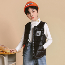 Childrens down vest light and thin boy middle and big child 2020 Autumn Winter wear down jacket vest boy waistcoat