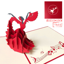 Dancer 3D Greeting Cards Solid Card Dance Music Training Course Invitation Letter Customised Creative Art Peoples Paper Cutting Card