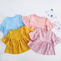 Baby girl short sleeve summer 0-3 year old princess coat baby T-shirt thin cotton doll shirt tide dress