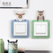American Country Acrylic Animal Switch Sticker Creative Modern Living Room Wall Decorative Protective Cover Personality Socket Set
