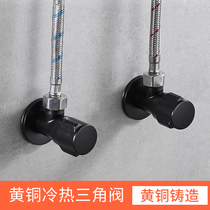 Copper Black and cold triangle valve ba zi fa water stop valve basin cai pen toilet water heater triangle water switch