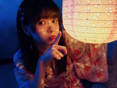 没有腰封拍夜景，先自拍一下啦！小兔子超级可爱