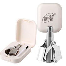 Lirong nose hair trimmer mens manual new nose hair scissors shaved mens shaved women round head stainless steel wash