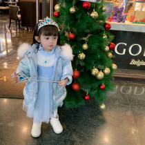 Hong Kong Girl Girl Thickening Down Clothing Baby Foreign Air Winter Dress 90 White Duck Suede Real Wow Collar Children Down Clothes