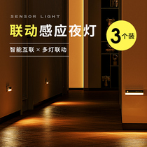 Intelligent human sensing led cabinet lamp wireless self-adhesive wine cabinet shoe cabinet entrance door closet magnetic suction free wiring