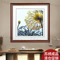 Hot selling Su embroidery finished Suzhou embroidery decoration painting imitation handmade silk thread years Lotus gold lotus leaf lotus