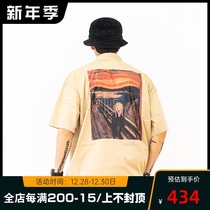 Spot BEAMS DOT(WEB Limited) Renaissance back oil painting pattern short sleeve shirt 20SS